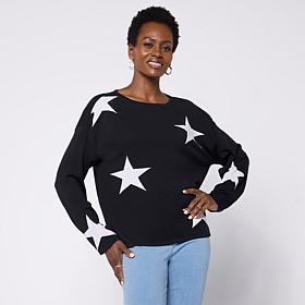 Colleen Lopez Americana Flag or Star Motif Sweater