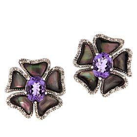 Colleen Lopez Amethyst and Black Mother-of-Pearl Earrings