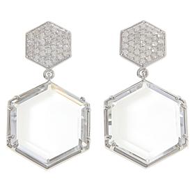 Colleen Lopez Diamond and Quartz Sterling Silver Drop Earrings