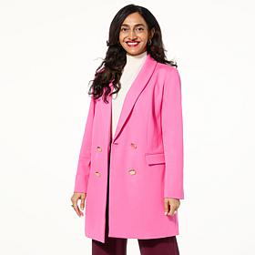 Colleen Lopez Double Breasted Ponte Knit Blazer
