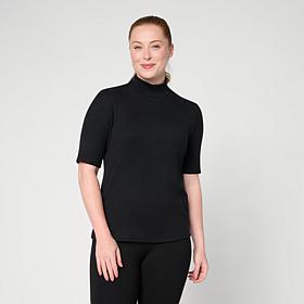Colleen Lopez Elbow Sleeve Mock Neck Sweater