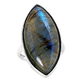 Colleen Lopez Elongated Marquise Gemstone Sterling Silver Ring