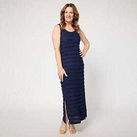 Colleen Lopez Everywhere Mini Ruffle-Knit Maxi Tank Dress