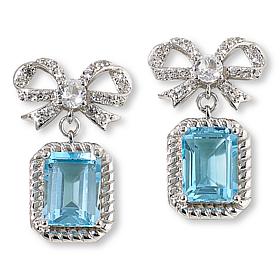 Colleen Lopez Gemstone and White Zircon Bow Drop Earrings