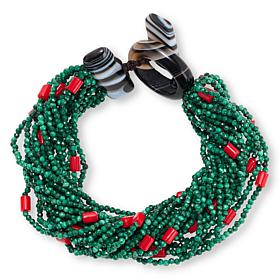 Colleen Lopez Gemstone Bead 20-Strand Cord Bracelet