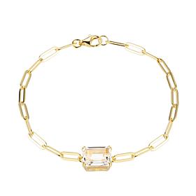 Colleen Lopez Gold-Plated Gemstone Station Paperclip Link Bracelet