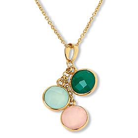Colleen Lopez Green, Pink and Blue Chalcedony Charm Necklace