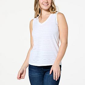 Colleen Lopez Knit Eyelet Tank Top 