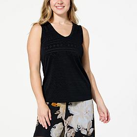 Colleen Lopez Knit Eyelet Tank Top 