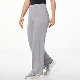 Colleen Lopez Knit Pull-On Wide Leg Pant w/ Rhinestone Embellishments