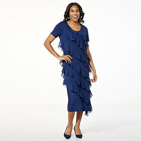 Colleen Lopez Knit Tiered Ruffle Dress