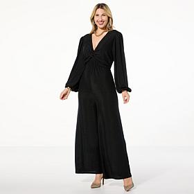 Colleen Lopez Knot Front Knit Jumpsuit