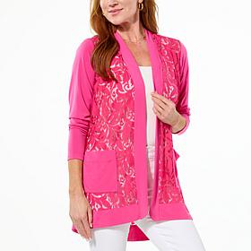 Colleen Lopez Lace Detail Topper with Pockets