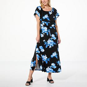 Colleen Lopez Off-the-Shoulder Printed Knit Maxi Dress