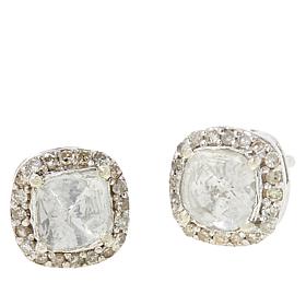 Colleen Lopez Polki Diamond Sterling Silver Stud Earrings
