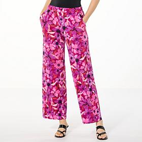 Colleen Lopez Printed Pull-On Wide Leg Pant
