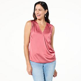 Colleen Lopez Satin Surplice Top