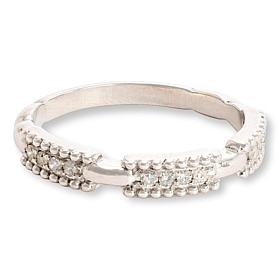 Colleen Lopez Sterling Silver 1/8ctw Diamond Band Ring