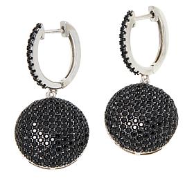 Colleen Lopez Sterling Silver Black Spinel Drop Earrings
