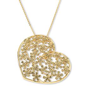 Colleen Lopez Sterling Silver Gemstone Confetti Heart Drop Necklace