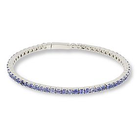 Colleen Lopez Sterling Silver Gemstone Flexible Bangle Bracelet