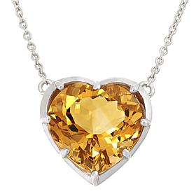 Colleen Lopez Sterling Silver Heart-Cut Gemstone Necklace