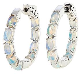 Colleen Lopez Sterling Silver Opal Small Inside-Outside Hoop Earrings