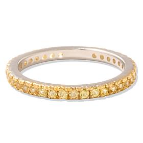 Colleen Lopez Sterling Silver Sapphire Pavé Eternity Band Ring