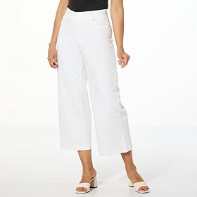 Colleen Lopez Stretch Denim Wide Leg Cropped Pant