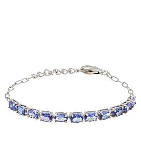 Colleen Lopez Tanzanite Sterling Silver Paperclip Chain Bracelet