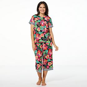 Comfort Code 2-piece Peached Jersey Knit Twin-Print PJ Set