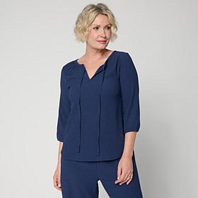Comfort Code Crinkle Crepe Split V Top 