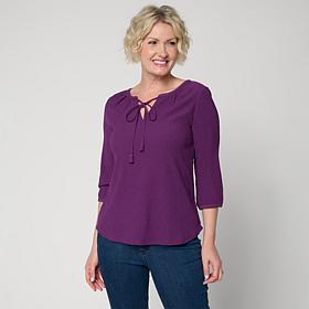Comfort Code Crinkle Crepe Split V Top 