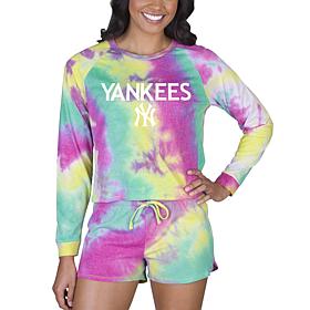 Concepts Sport MLB Velodrome Ladies LS Top and Short Set - Yankees 