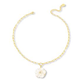 Connie Craig Carroll Jewelry 18" Shell Flower Pendant Necklace