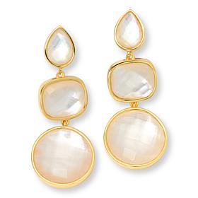 Connie Craig Carroll Jewelry Doublet Gemstone Drop Earrings