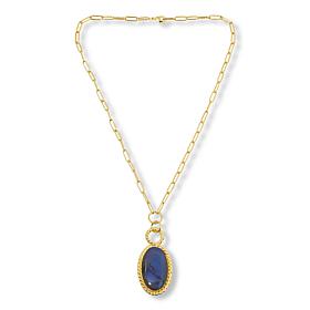 Connie Craig Carroll Jewelry Jeanette Labradorite Oval Drop Necklace