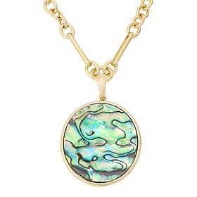 Connie Craig Carroll Jewelry Lilly Oval Shell Pendant with Necklace