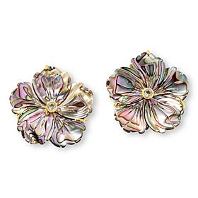 Connie Craig Carroll Jewelry Shell Flower Drop Earrings