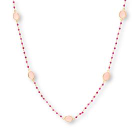 Connie Craig Carroll Rose Quartz and Red Corundum Necklace