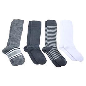 Copper Life 4-pack SnugStay Wide Knee-High Socks