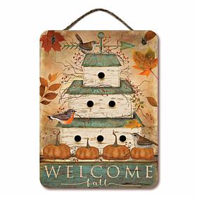 Courtside Market 12" x 16" Welcome Fall Birdhouse Hanging Sign