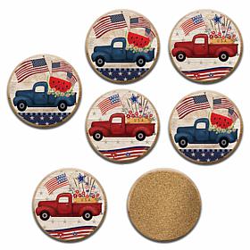Courtside Market Celebrate 250 Patriotic 6-Piece Coaster Set