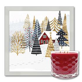 Courtside Market Christmas Chalet Artboard & 13.5 oz. 3-Wick Candle