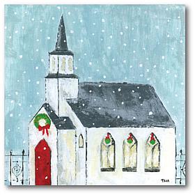 Courtside Market Christmas Night 24x24 Canvas Wall Art