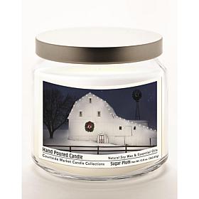 Courtside Market Christmas Night  Candle Glass Jar with Silver Lid