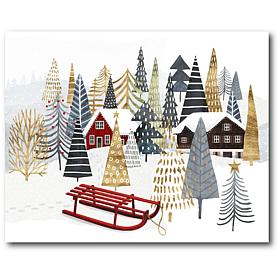 Courtside Market Christmas Woodland IV 30x40 Canvas Wall Art