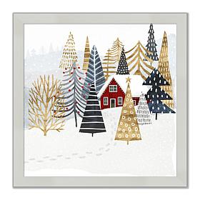 Courtside Market Framed Board - Christmas Chalet I, 8" x 8"