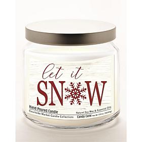 Courtside Market Let it Snow Candle Glass Jar with Brushed Silver Lid