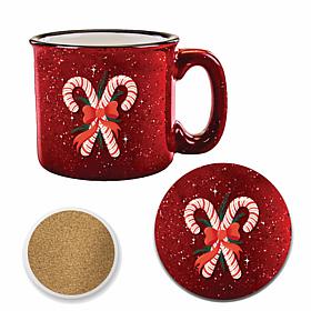 Courtside Market Let's Get Merry II 15 oz Cozy Mug & Coaster Set